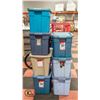 Image 1 : RUBBERMAID STORAGE TOTES 7PCS