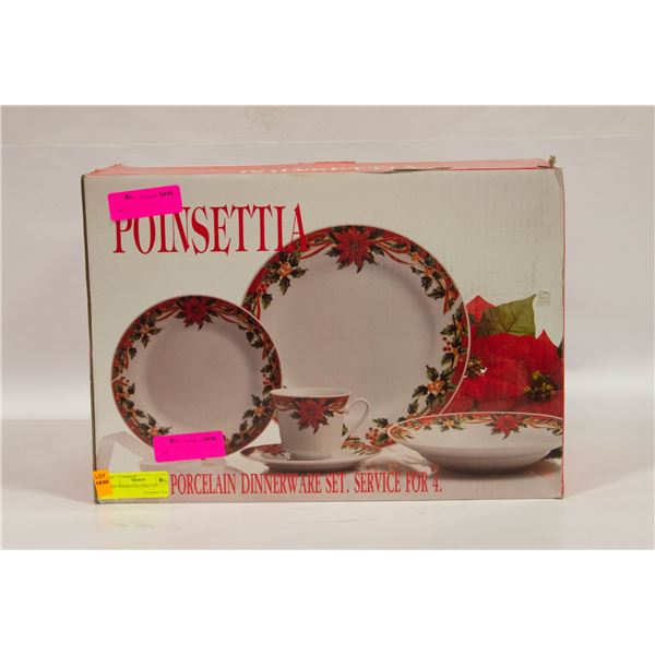 20PC POINSETTIA CHINA SET