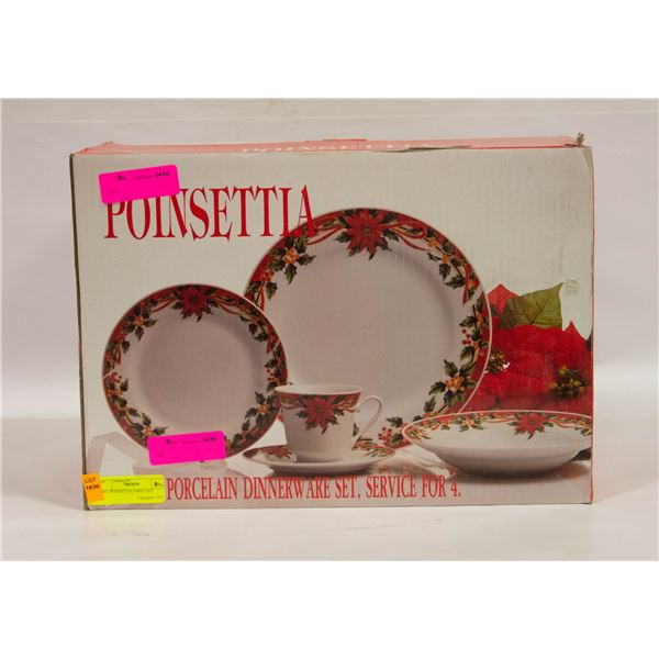 20PC POINSETTIA CHINA SET