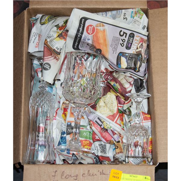 BOX OF CRYSTAL GLASSES