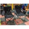 Image 1 : TWO BLACK FOLDUP CAMPING CHAIRS
