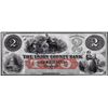 Image 1 : 1859 $2 The Union County Bank Plainfield, NJ Obsolete Currency Note