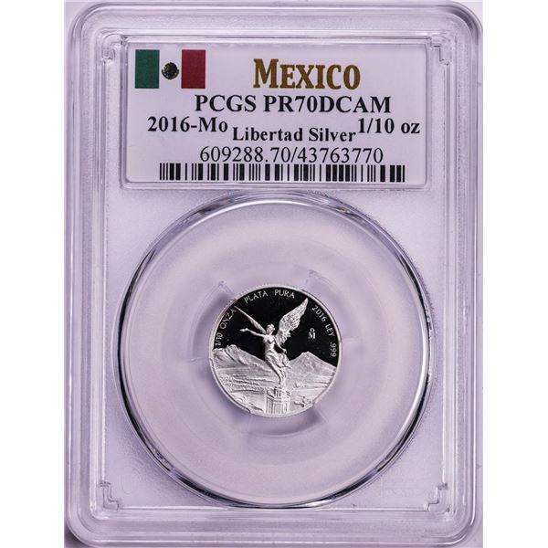 2016-Mo Mexico Proof 1/10 oz Silver Libertad Coin PCGS PR70DCAM