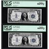 Image 1 : Lot of (2) Consecutive 1934 $1 Silver Certificate Notes FR.1606 PCGS 66PPQ Gem New