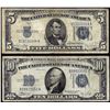 Image 1 : Lot of 1934D $5 & 1934C $10 Silver Certificate Notes