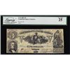 Image 1 : 1861 $5 Confederate States of America Note T-37 Legacy Very Fine 25