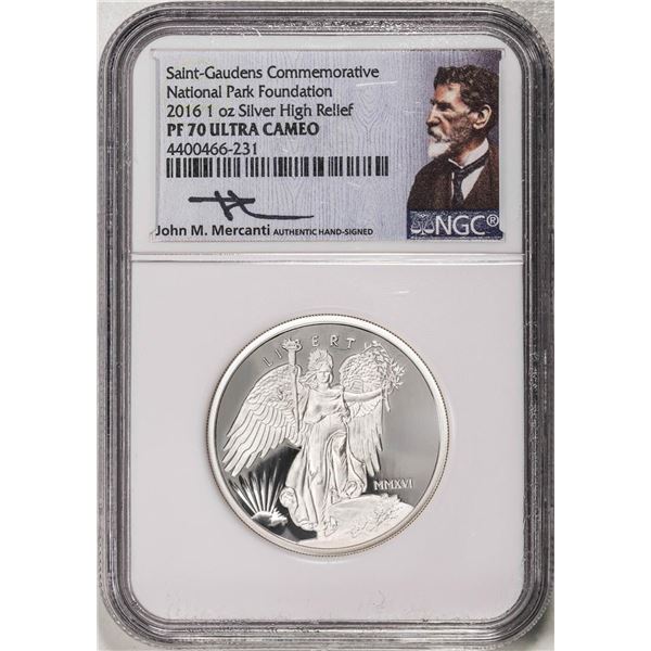 2016 Proof St. Gaudens Commemorative 1oz High Relief Silver Coin NGC PF70 Ultra Cameo