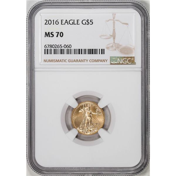 2016 $5 American Gold Eagle Coin NGC MS70