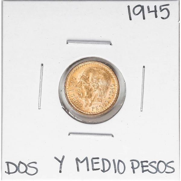 1945 Mexico Dos Y Medio Pesos Gold Coin