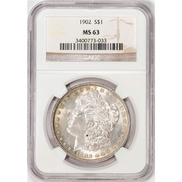 1902 $1 Morgan Silver Dollar Coin NGC MS63