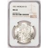 Image 1 : 1921 $1 Morgan Silver Dollar Coin NGC MS63