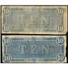 Image 2 : Lot of (2) 1864 $10 Confederate States of America Notes