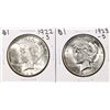 Lot of 1922-S & 1923-S $1 Peace Silver Dollar Coins