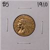 1910 $5 Indian Head Half Eagle Gold Coin