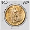 1908 No Motto $20 St. Gaudens Double Eagle Gold Coin