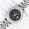 Image 2 : Rolex Ladies Stainless Steel Black Index Diamond Datejust Wristwatch