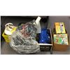 Image 1 : Large group of estate items - includes propane tank/ clothing/ large group of beads etc.