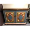 Image 1 : Custom-painted solid wood cabinet - approx. 61in wide x 22in depth x 45in height