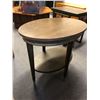 Image 2 : 2 tier contemporary oval side table - approx. 28in wide x 10in depth x 26in height