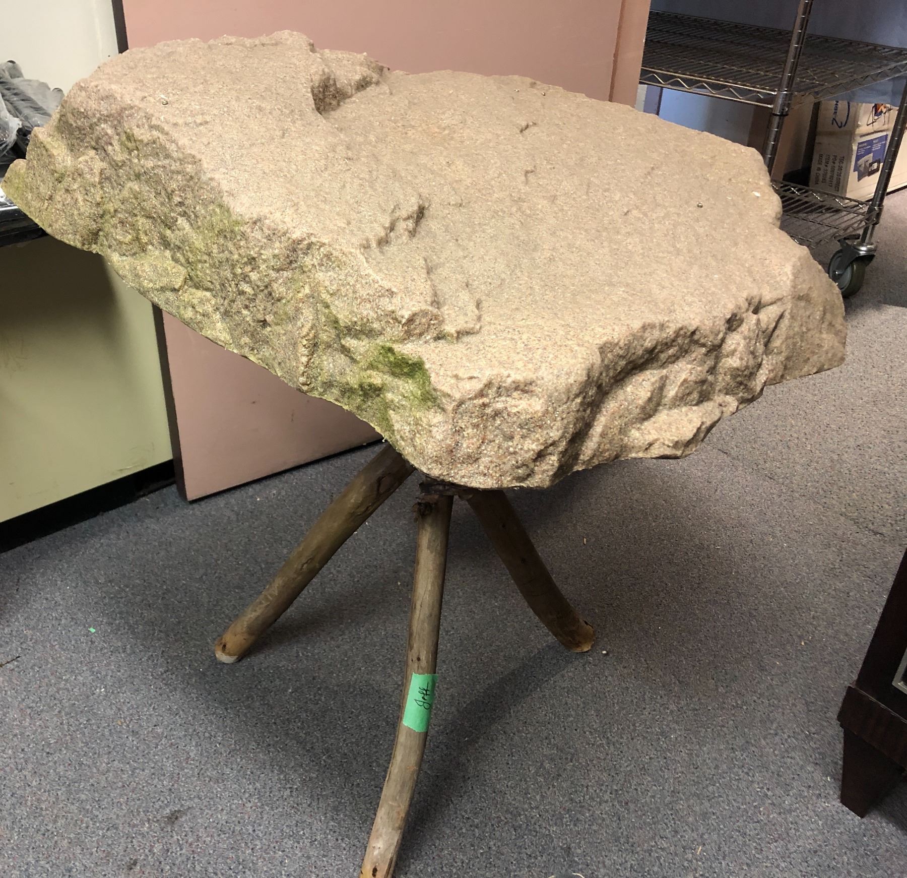 Custom-designed decorative prop rock w/ wooden base - 33in wide x 35in ...