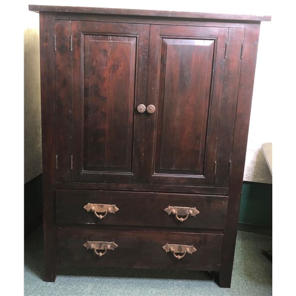 Heavy wood entertainment stand imported from India 47in W 28in D 61in H