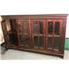 Image 2 : Heavy wood 4-door display case imported from India 77in W 17in D 48in H