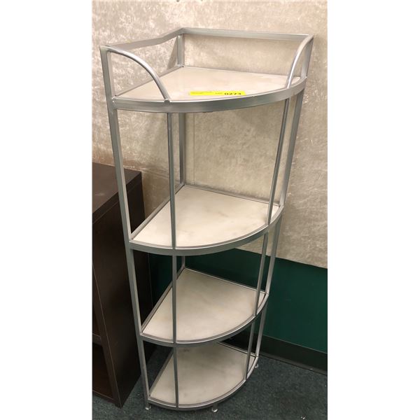4 tier corner stand w/marble shelves 12 W 12 D 44 H