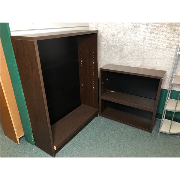 2 bookcases 36in W 12 D 48 H & 30 W 10 D 30 H