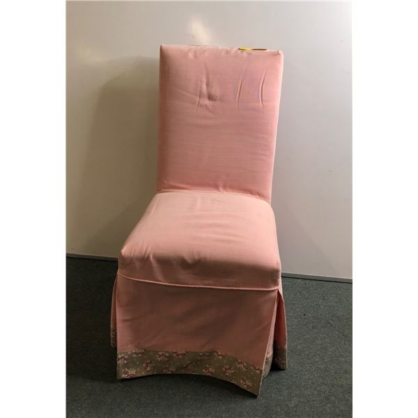 Pink bedroom slipper chair