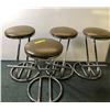 Image 1 : Set of 4 circa 1960's counter stools w/foot rails 25in H