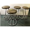 Image 2 : Set of 4 circa 1960's counter stools w/foot rails 25in H