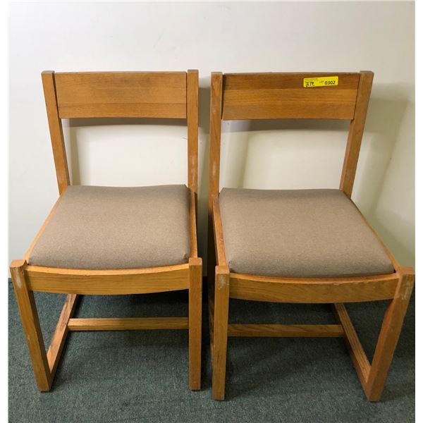 Pair of oak dining chairs