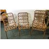 Image 1 : Set of 4 rattan wrapped iron desk chairs