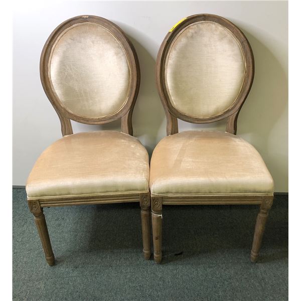Pair cameo back dining chairs