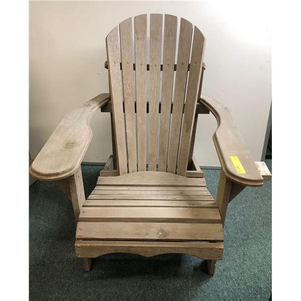 Wooden adirondack chair (1 arm missing wood piece)