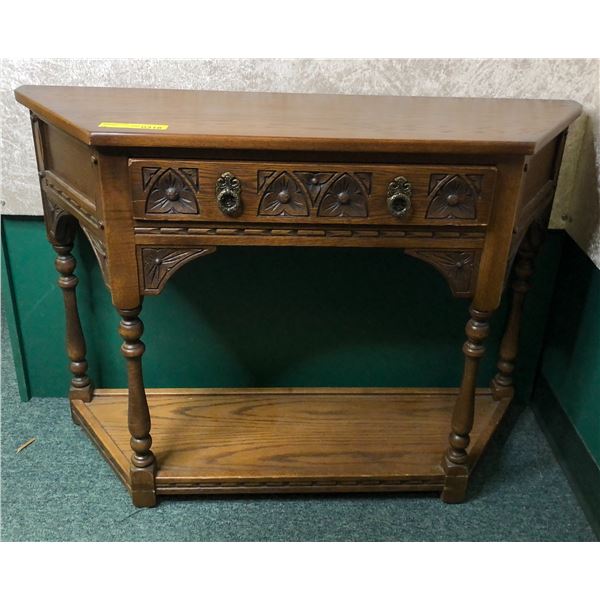 Oak hallstand 42in W 13in D 30in H