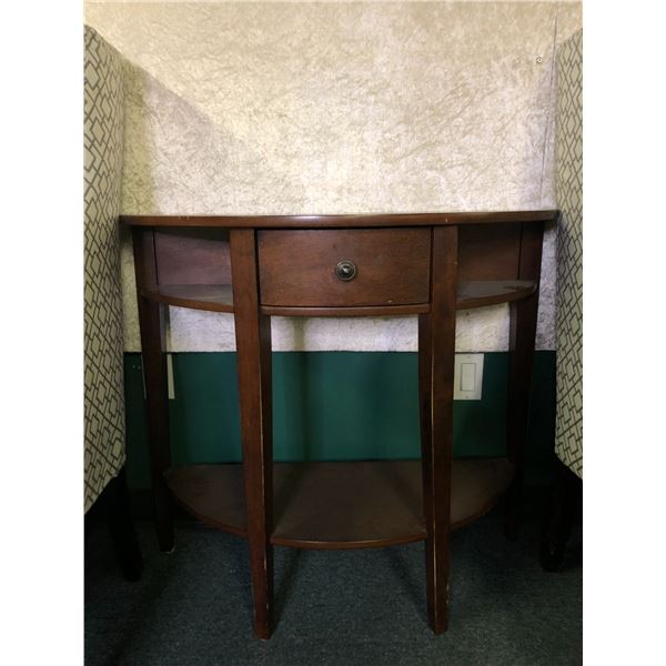 Halfmoon wall table 36in W 14in D 30in H