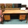 Image 1 : Retro teak double pedal stool desk 60in W 30in D
