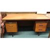 Image 2 : Retro teak double pedal stool desk 60in W 30in D