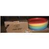 Image 2 : NEW - POMELO Group of 3 boxes full of multi-colors bamboo plates - NEW IN BOX (4p. per set)