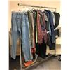 Image 1 : Full rack of misc. men's clothing - includes jeans/shirts/vests/coats/etc. (approx. 50 p. various ad
