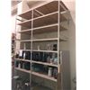 Image 1 : Group of 2 White industrial shelving rack - Includes 3 Vertical beams and 14 horizontal beams with w