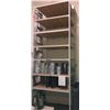 Image 1 : White industrial shelving rack - Includes 2 Vertical beams and 14 horizontal beams with wooden Shelf