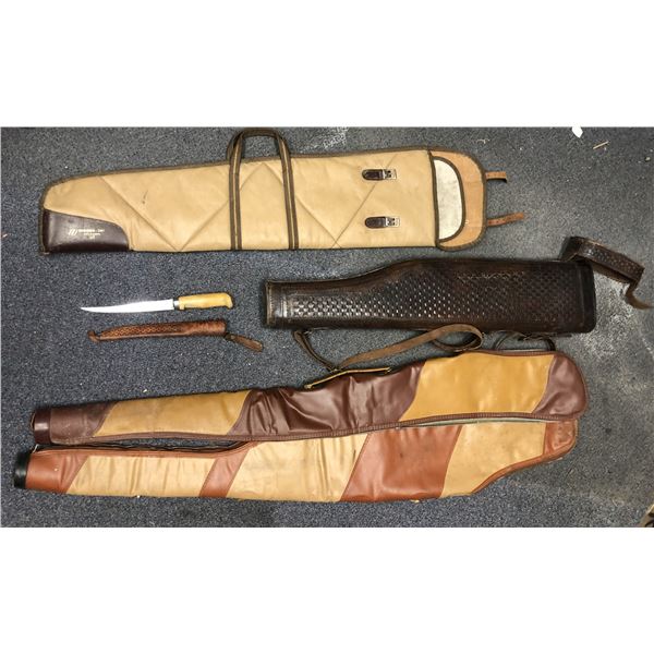 Lot of 4 gun cases & Knife