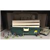 Image 1 : Lot of misc miniature figurines, Plano Tackle System case, Fujigen army tank