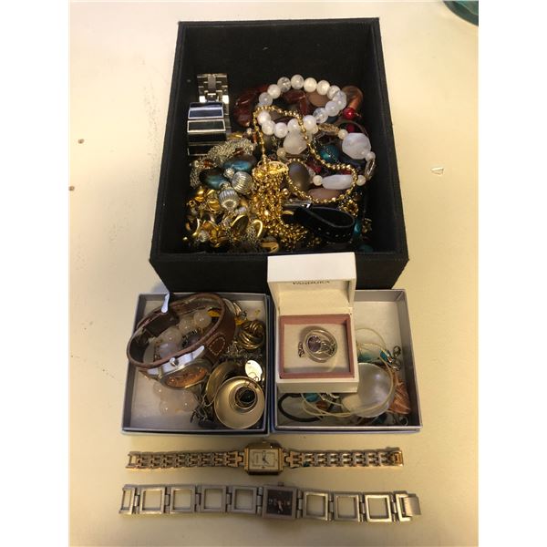 Lot of misc jewelry watches, earings, rings, bracelets, etc...