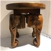 Image 1 : Wooden Round Table Small Flower Vase Idol Stand Elephant Head Pillar Tusker Home Decor Rosewood Stoo