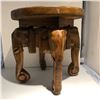 Image 2 : Wooden Round Table Small Flower Vase Idol Stand Elephant Head Pillar Tusker Home Decor Rosewood Stoo