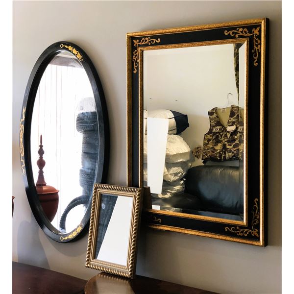 Lot of 3 various sizes mirrors