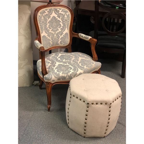 French Antique Armchair w/ottoman